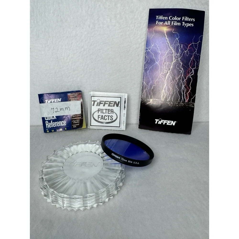 Tiffen 72mm 80A‎ Color Conversion Camera Lens Filter 7280A With Vintage Manuals